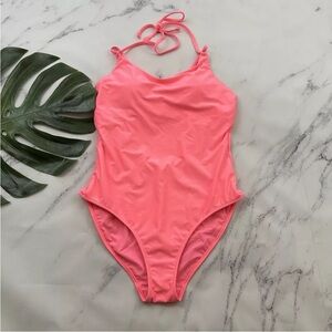 Athleta Key Hole One Piece Neon Pink Size Medium